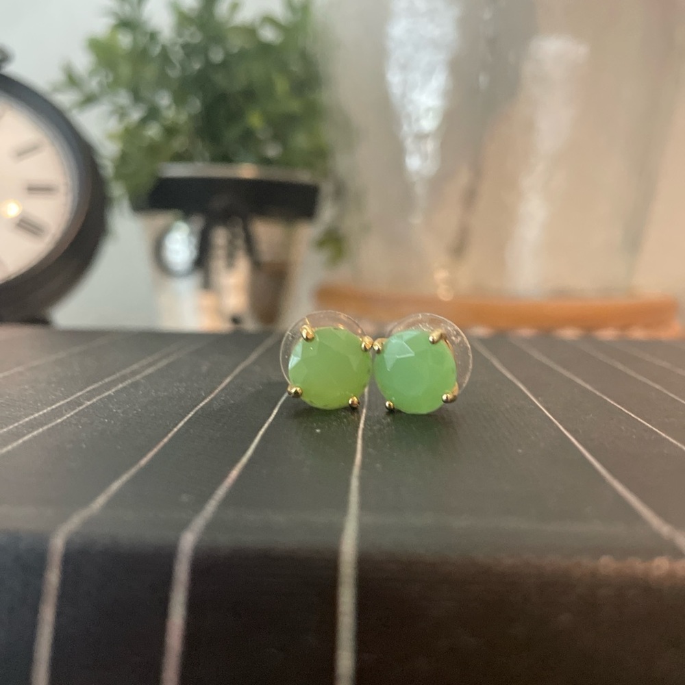 Kate Spade Green and Gold Gumdrop Earrings
